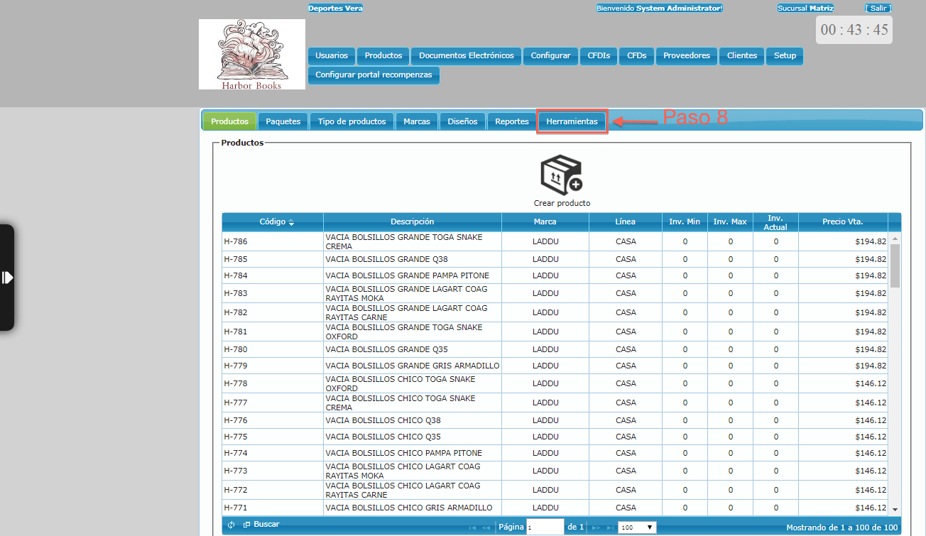 Clasificación de productos catálogo SAT saleTek