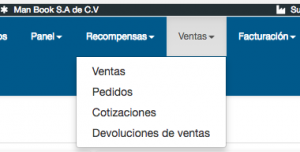 Menu de ventas SaleTek
